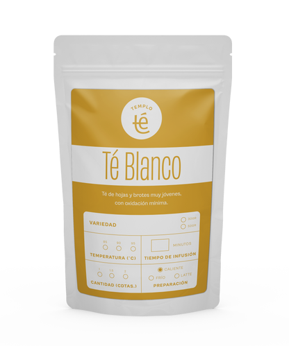 Bolsa de 30 o 50 gramos de té blanco en hebra.