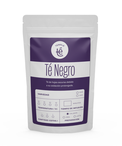 Bolsa de 30 o 50 gramos de té negro en hebra.
