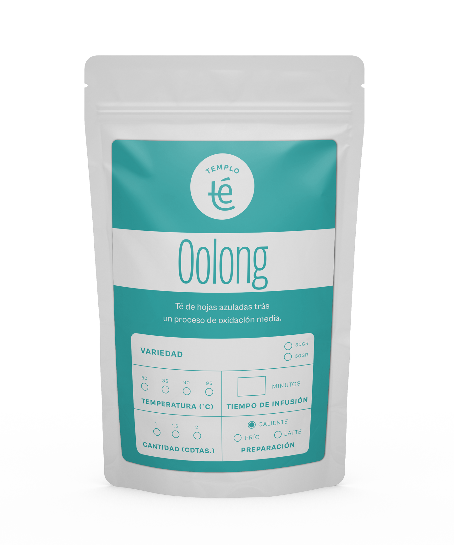 Bolsa de 30 o 50 gramos de té Oolong en hebra.