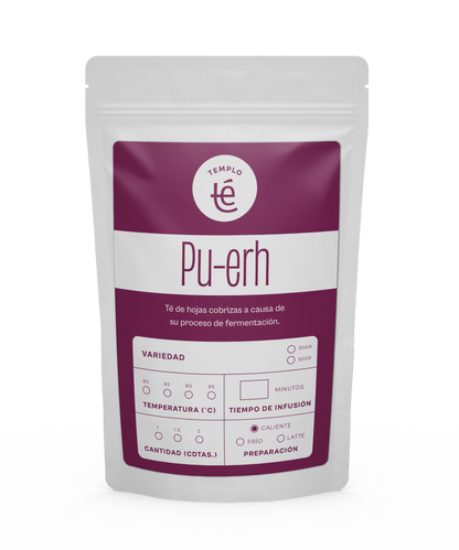 Bolsa de 30 o 50 gramos de té Pu Erh en hebra.